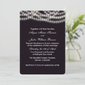 String Lights Wedding Invitation Kaart (Staand voorkant)