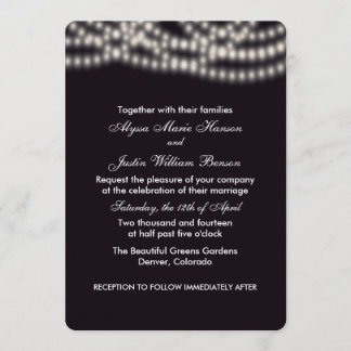 String Lights Wedding Invitation Kaart