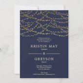 String Lights Wedding Invitation Kaart (Voorkant)