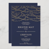 String Lights Wedding Invitation Kaart (Voorkant / Achterkant)