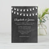 String Lights Wedding Invitations Kaart (Staand voorkant)