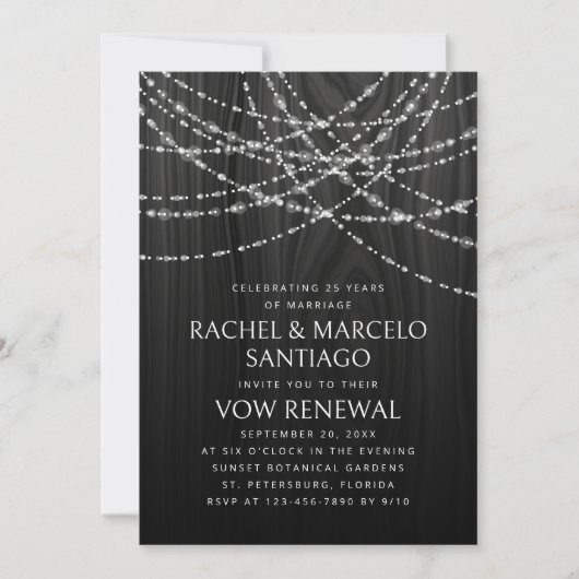 String Lights Wedding Jubileum Gelofte Vernieuwing Kaart (Voorkant)