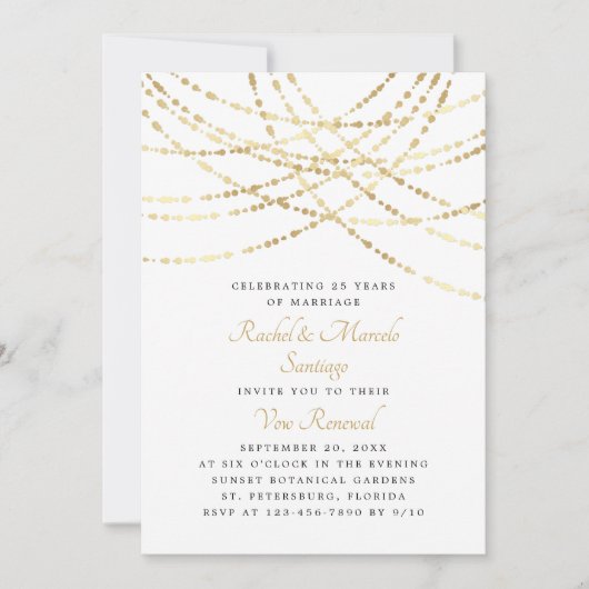 String Lights Wedding Jubileum Gelofte Vernieuwing Kaart (Voorkant)