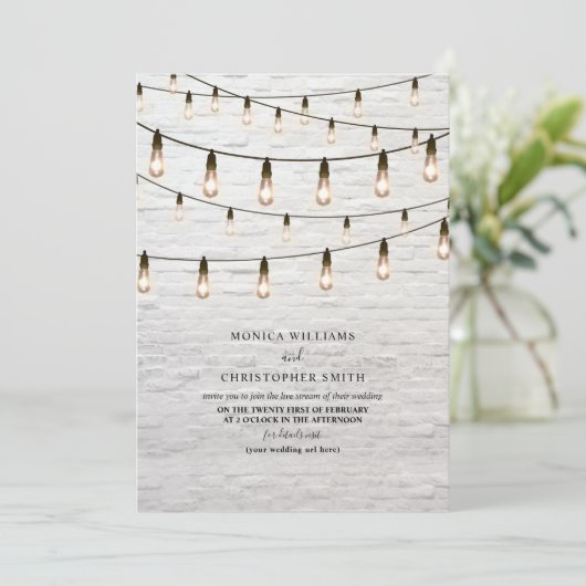 String Lights White Brick Virtual Kaart (Staand voorkant)