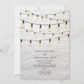 String Lights White Brick Wedding Kaart (Voorkant)