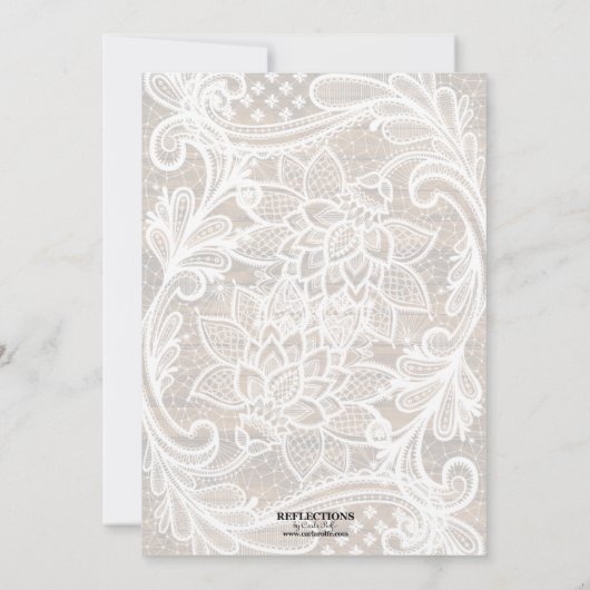 String Lights Wood and Lace Sweet 16 Feest Kaart (Achterkant)