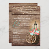 String Lights, Wood Barrel en Blauwgroen, koraalbl Kaart (Voorkant / Achterkant)