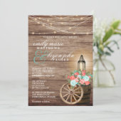 String Lights, Wood Barrel en Blauwgroen, koraalbl Kaart (Staand voorkant)