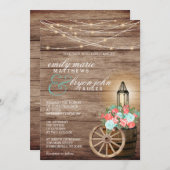 String Lights, Wood Barrel en Blauwgroen, koraalbl Kaart (Voorkant / Achterkant)