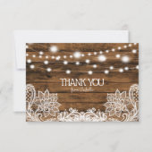 String Lights Wood en Lace Hartelijk dank Bedankkaart (Voorkant)