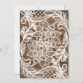 String Lights Wood en Lace Wedding Invitation Kaart (Achterkant)