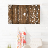String Lights Wood en Lace Wedding Spandoek (Insitu)