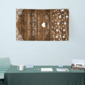 String Lights Wood en Lace Wedding Spandoek (Beurs)