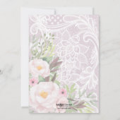 String Lights Wood Floral en Lace Sweet 16 Party Kaart (Achterkant)