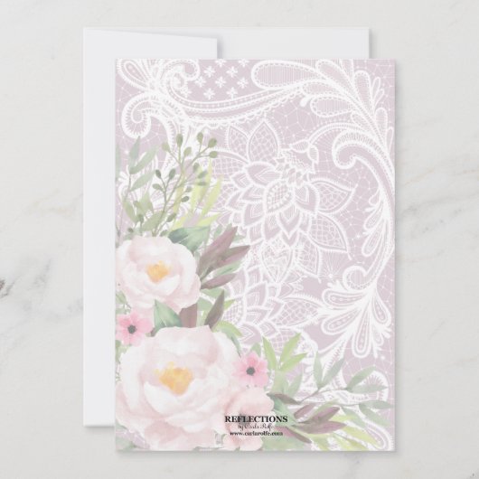 String Lights Wood Floral en Lace Sweet 16 Party Kaart (Achterkant)