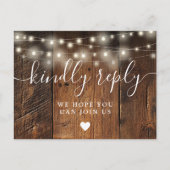 String Lights Wood Song Request RSVP Briefkaart (Voorkant)