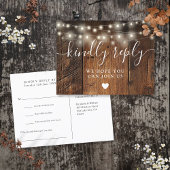 String Lights Wood Song Request RSVP Briefkaart