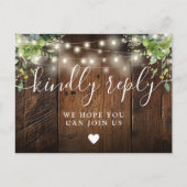 String Lights Wood Song Request RSVP Briefkaart (Voorkant)