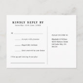 String Lights Wood Song Request RSVP Postcard Uitnodiging Briefkaart (Achterkant)