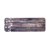 String Lights Wooden Background Address Label (Voorkant)