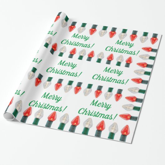 String Lights Wrapping Paper Cadeaupapier (Uitgerold)