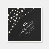String Lights | Zwart 50ste bruiloft Jubileum Servet (Voorkant)