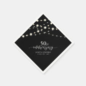 String Lights | Zwart 50ste bruiloft Jubileum Servet (Hoek)