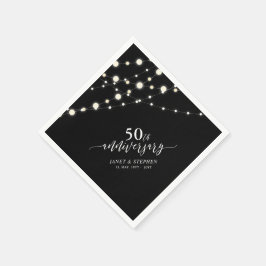 String Lights | Zwart 50ste bruiloft Jubileum Servet
