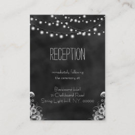 String Lights Zwart Krijtbord Receptie Behuizing Informatiekaartje