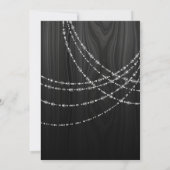 String Lights Zwart Rustiek Huwelijksreceptie Kaart (Achterkant)