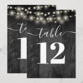 String Lights Zwart Schuur Hout Boho Tafelnummer (Voorkant / Achterkant)