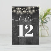 String Lights Zwart Schuur Hout Boho Tafelnummer (Staand voorkant)