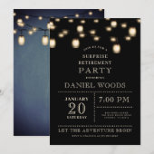 String Lights Zwart Verrassing Pensioen Partij Kaart (Voorkant / Achterkant)