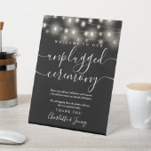 String Lights zwart-wit unplugged ceremonie Reclamebord Met Voetstuk (Insitu)