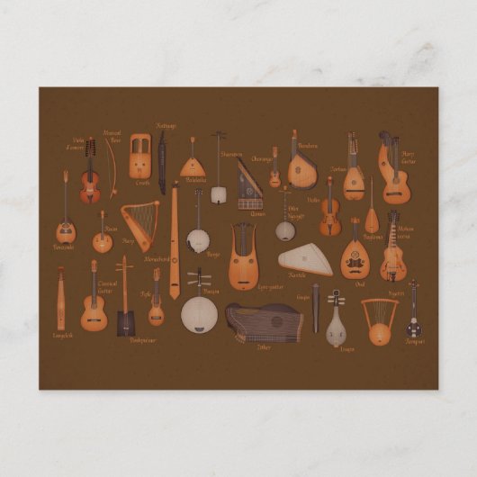 String Musical Instruments Briefkaart (Voorkant)