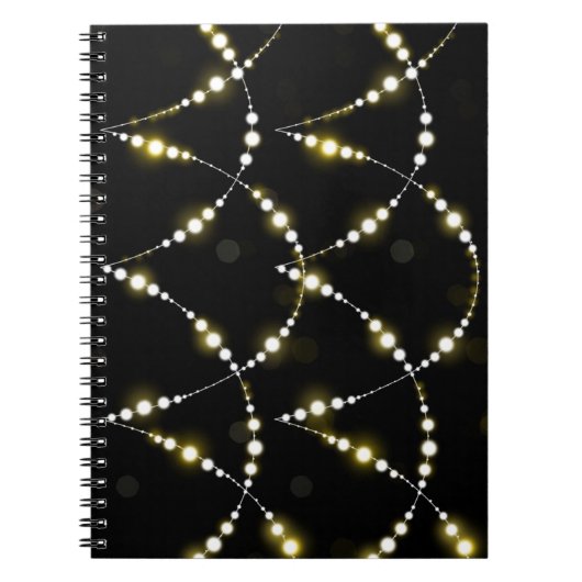 String of Glowing Lights on Black Notitieboek (Voorkant)