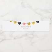 String of Hearts Aangepaste Bruid Bruidegom Huweli Waterfles Etiket (Enkel label)