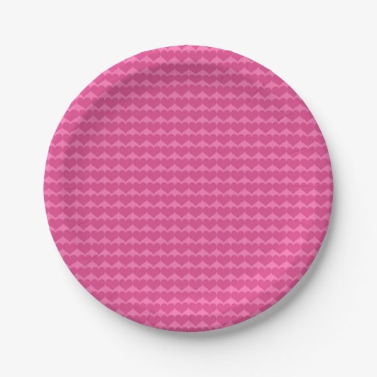 String of Hearts Roze Liefde Knuffel Papieren Bordje (Voorkant)
