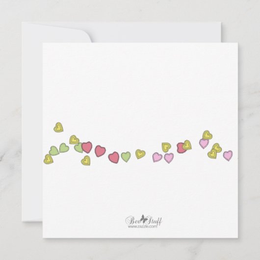 String of Hearts Schattige Baby shower Invitation Kaart (Achterkant)