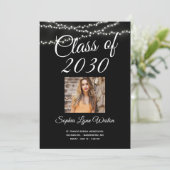 String of Lights Afstuderen Foto Kaart (Staand voorkant)