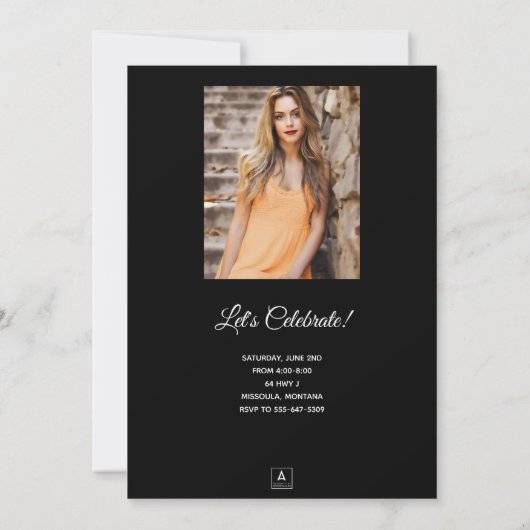 String of Lights Afstuderen Foto Kaart (Achterkant)