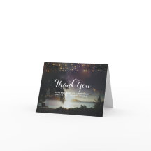 String of Lights Beach Sunset Bruiloft Dank u