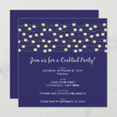 String of Lights Cocktail Party Invitation (marine Kaart (Voorkant / Achterkant)