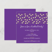 String of Lights Cocktail Party Invite (paars) Kaart (Voorkant / Achterkant)