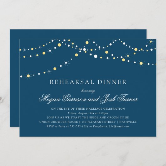 String of Lights repetitie diner Kaart (Voorkant / Achterkant)