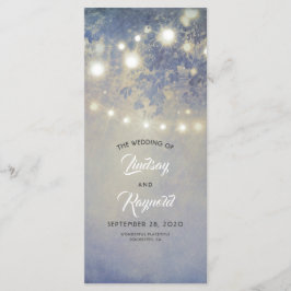 String of Lights Rustiek Stoffig Blauw Trouwprogra Programmakaart