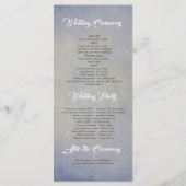 String of Lights Rustiek Stoffig Blauw Trouwprogra Programmakaart (Achterkant)