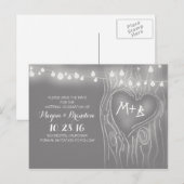 String of lights tree save the date briefkaarten (Voorkant / Achterkant)