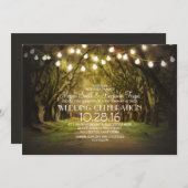 String of Lights Trees Path Rustieke bruiloft uitn Kaart (Voorkant / Achterkant)