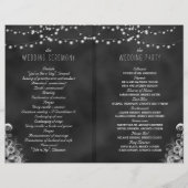 String of Lights Zwart krijtbord bruiloft programm (Achterkant)